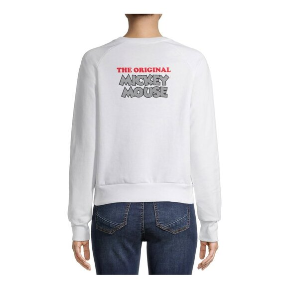 Disney Mickey Mouse Logo Long Sleeve Crew Neck Sweatshirt Junior Ladies, Size XS - Picture 3 of 8